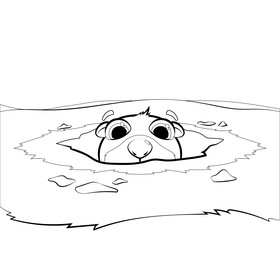 Groundhog day black and white vector