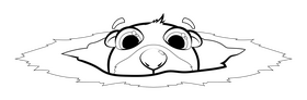 Groundhog day drawing black and white clipart