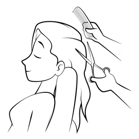 Hair salon drawing black and white clipart