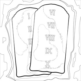 Ten commandments drawing black and white vector