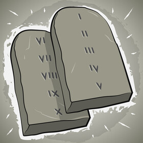 Ten commandments drawing vector