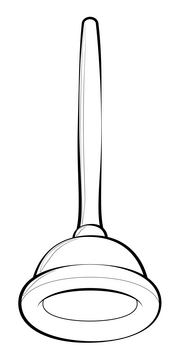 Plunger drawing black and white clipart