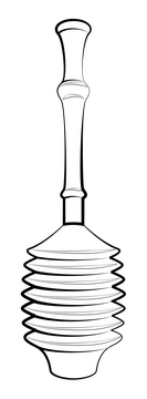 Toilet plunger black and white clipart