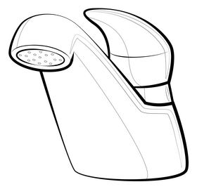 Faucet drawing black and white clipart