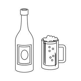 Dutch beer black and white clipart