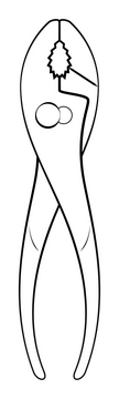 Pliers drawing black and white clipart
