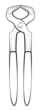 Pliers drawing black and white clipart
