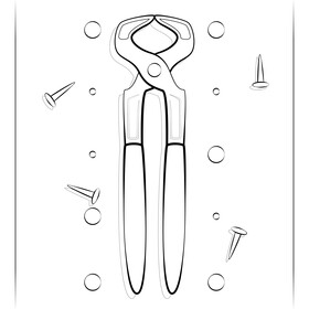 Pliers drawing black and white vector