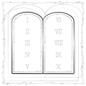 Ten commandments drawing black and white vector