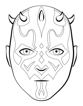 Darth maul drawing black and white clipart