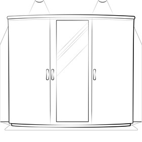 Wardrobe drawing outline black and white vector