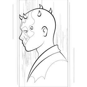 Darth maul drawing black and white vector