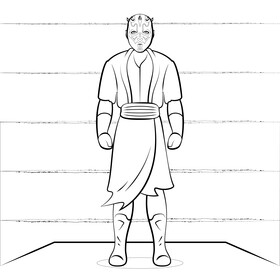 Star wards darth maul black and white vector