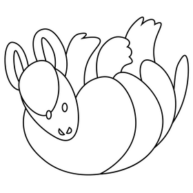 Cartoon armadillo lying black and white clipart