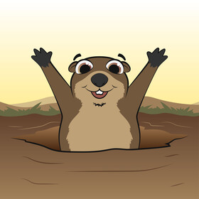 Groundhog day drawing vector