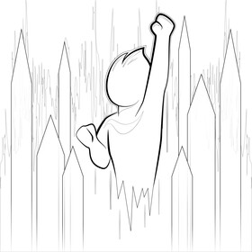 Motivation drawing black and white vector