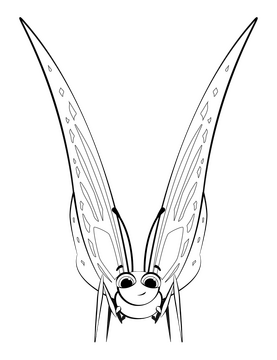 Monarch butterfly drawing black and white clipart