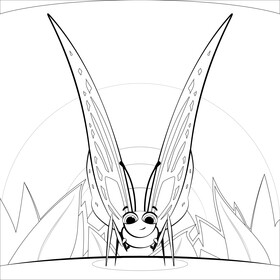 Monarch butterfly drawing black and white vector