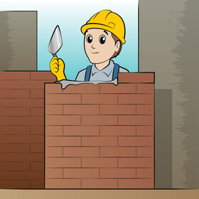Builder drawing vector