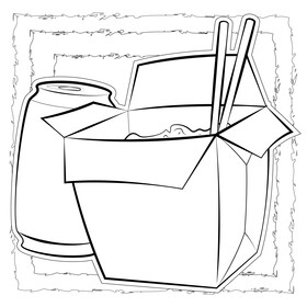 Junk food drawing outline black and white vector