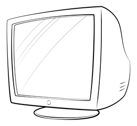 Monitor crt black and white clipart