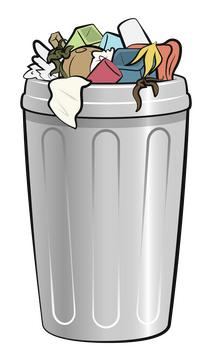 Trash bin, garbage bin clipart