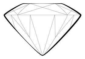 Diamond black and white clipart