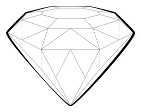 Diamond drawing black and white clipart