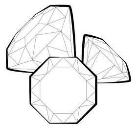 Diamond drawing black and white clipart