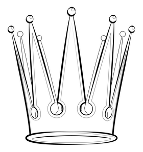 King crown drawing black and white clipart