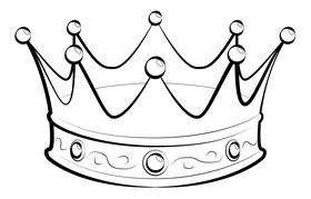 King crown black and white clipart