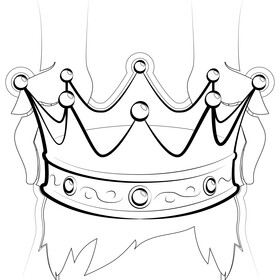 King crown drawing black and white vector