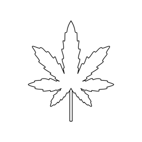 Marijuana black and white clipart