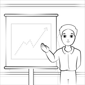 Presentation drawing black and white vector