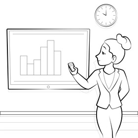 Presentation drawing black and white vector