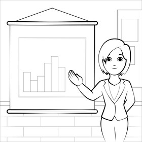 Presentation drawing black and white vector