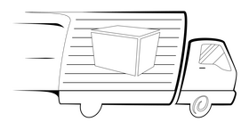 Shipping drawing black and white clipart