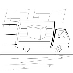 Shipping drawing black and white vector