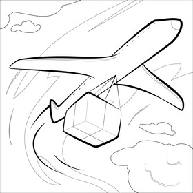 Shipping drawing outline black and white vector