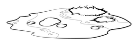 Land drawing black and white clipart