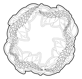 Greenery black and white clipart