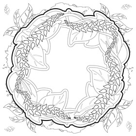 Greenery drawing black and white vector