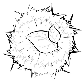 Greenery drawing black and white clipart