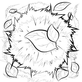 Greenery drawing black and white vector