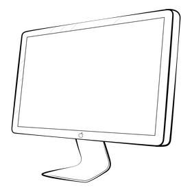 Monitor mac black and white clipart