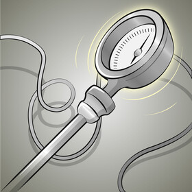 Thermometer manometric vector