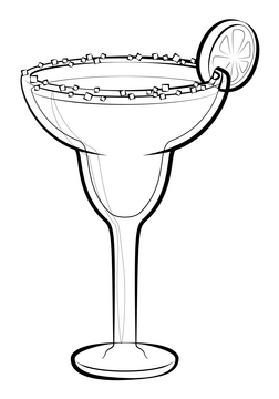 Margarita drawing black and white clipart