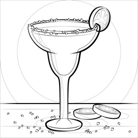 Margarita drawing black and white vector