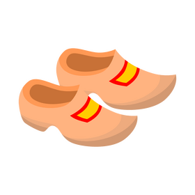 Wooden clogs shoes clipart