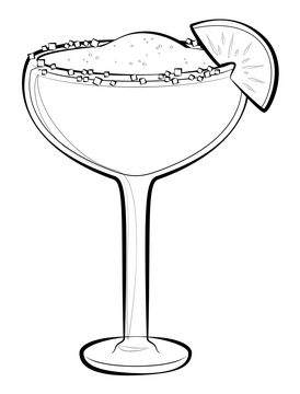 Margarita drawing black and white clipart
